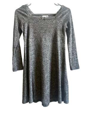 Eyeshadow Girls Ribbed Knit Dress Gray Size XL (16)